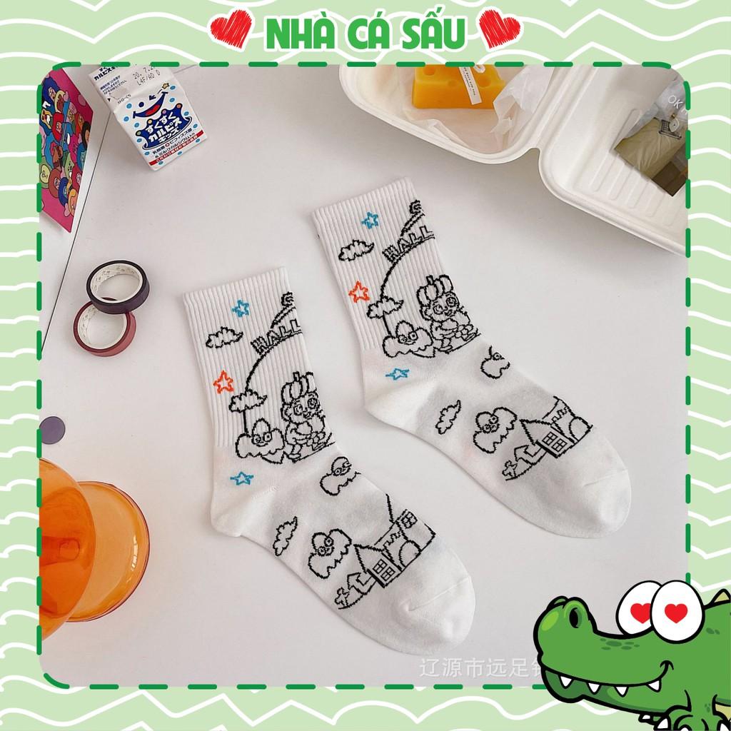 Tất Vớ Nam Nữ Cổ CAO Hàn Quốc Nhà Cá Sấu