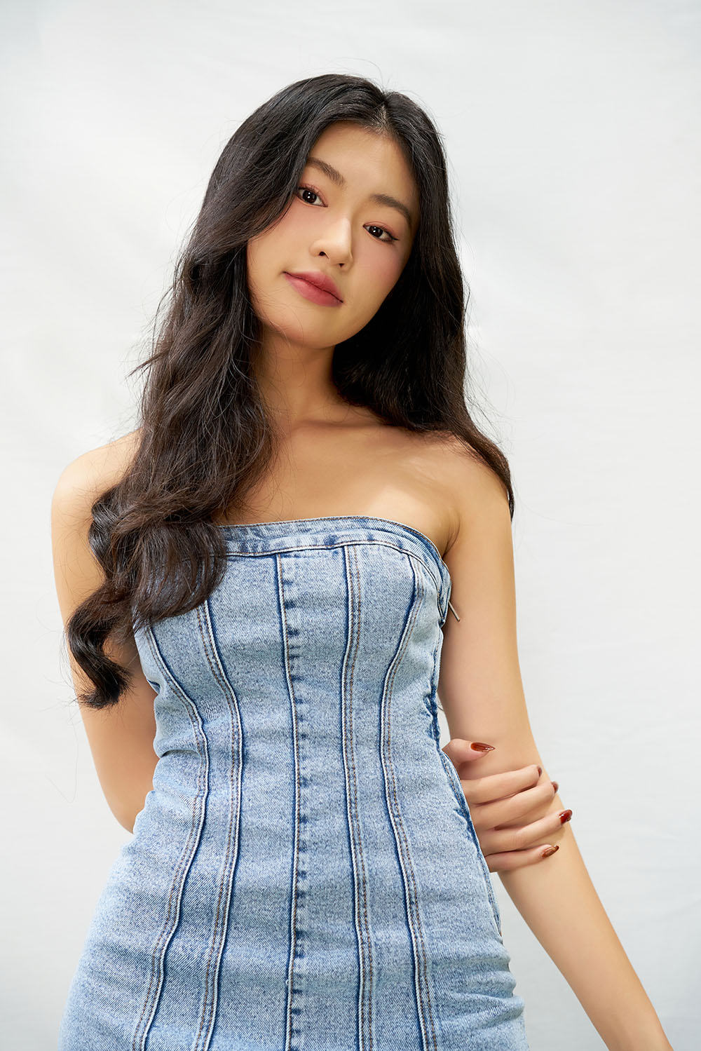 DOTTIE - Đầm denim dáng ngắn cúp ngực - D0504