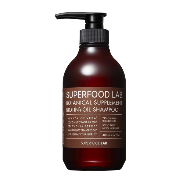 DẦU GỘI CHĂM SÓC DA ĐẦU DÀNH CHO TÓC KHÔ/THƯỜNG NHẬT BẢN SUPERFOOD LAB BIOTIN + OIL SHAMPOO 480ml