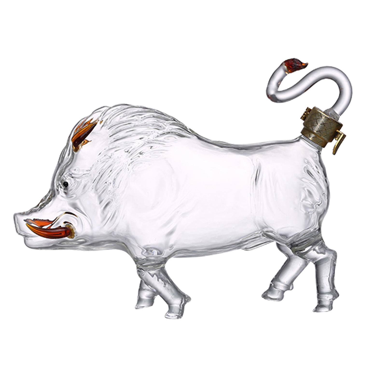 Boar Shaped Wine Decanter Liquor Dispenser Novelty 1000ml for Brandy Vodka
