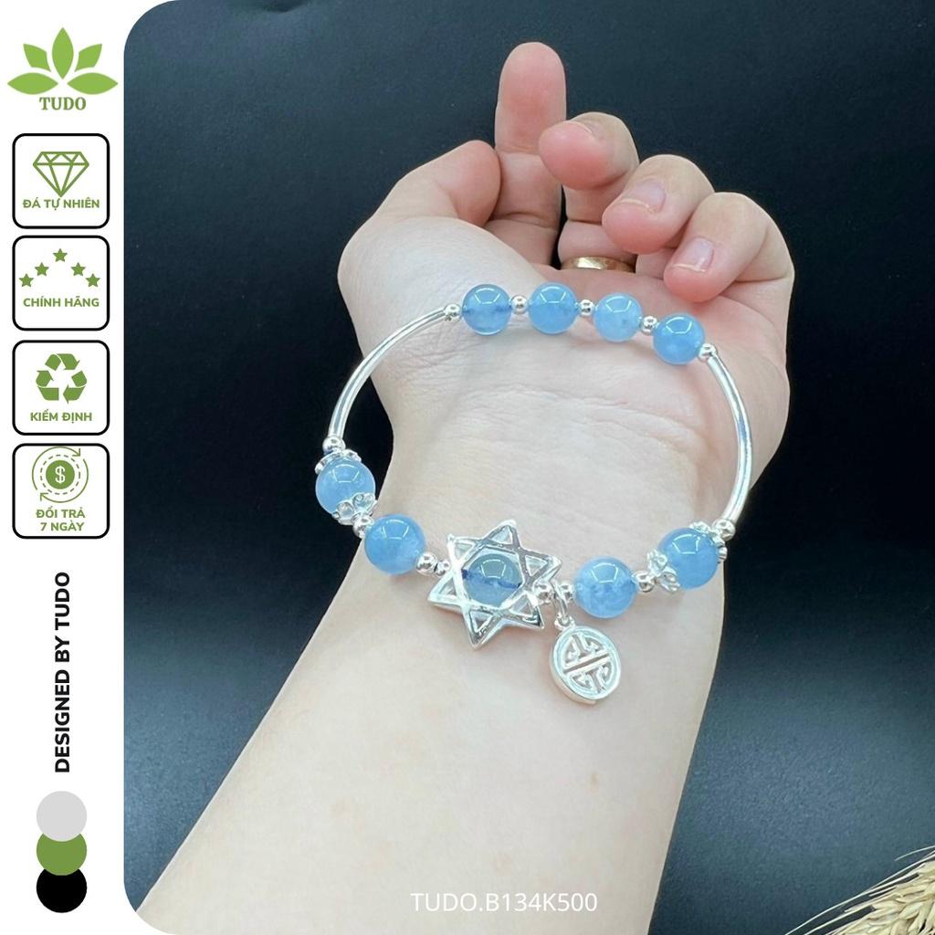 Vòng Tay Nữ Đẹp - Vòng Phong Thủy Mệnh Thủy, Mộc TUDO B134K500 VCBAQUA Charm Bạc Ngôi Sao - May Mắn