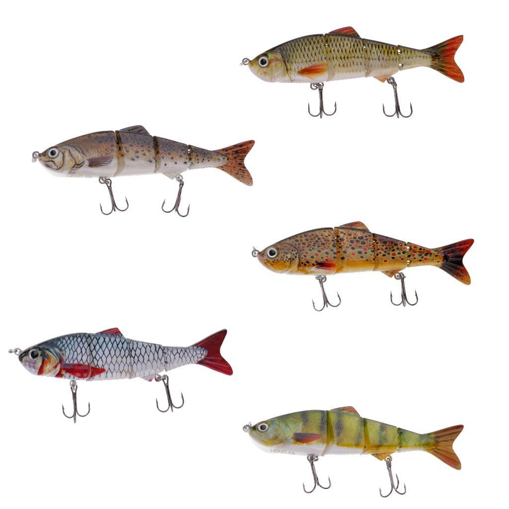 5pcs Fishing Lures Bionic Multi Jointed Fishing Lure Lifelike 3D Eyes Fish Bait Freshwater Saltwater Crank Bait