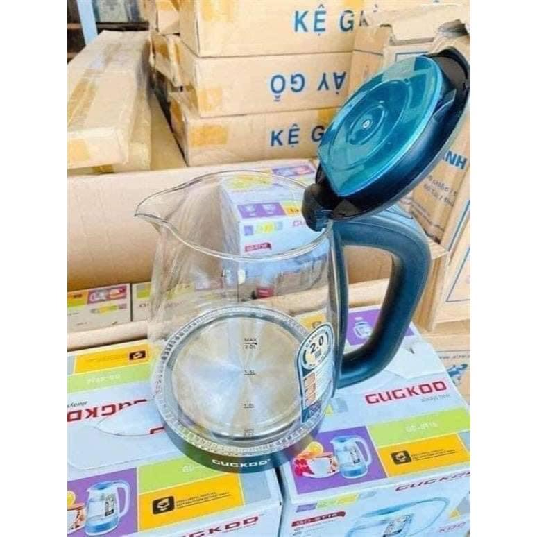 Ấm thủy tinh cooku có đèn báo vạch chia nước công suất 1500W