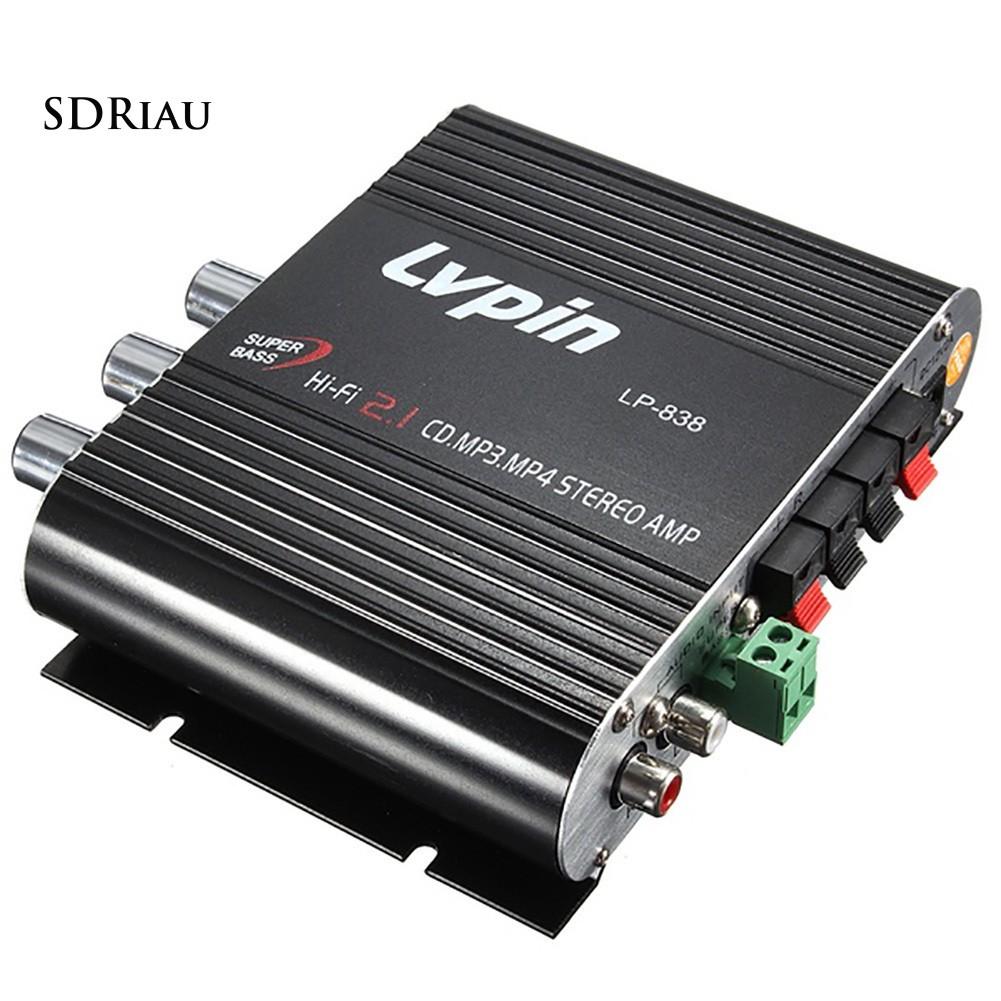 Máy khuếch đại kênh radio Stereo Lvpin 838 12V HiFi CD MP3 MP4 Trên xe hơi