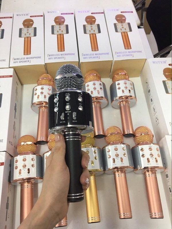 Mic Hát Karaoke Kèm Loa Bluetooth WS-858 Đa Năng (Giao Màu Ngẫu Nhiên)