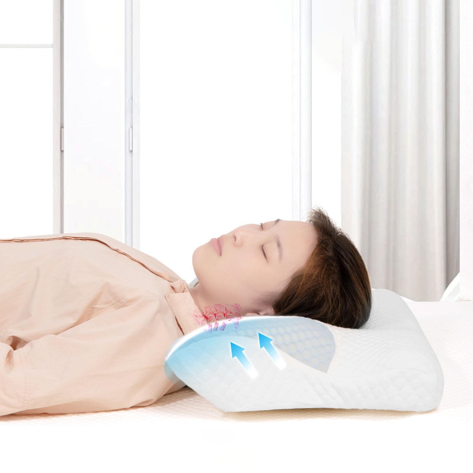 Ergonomic  Cervical Pillow Neck Support Neck  Washable Blue
