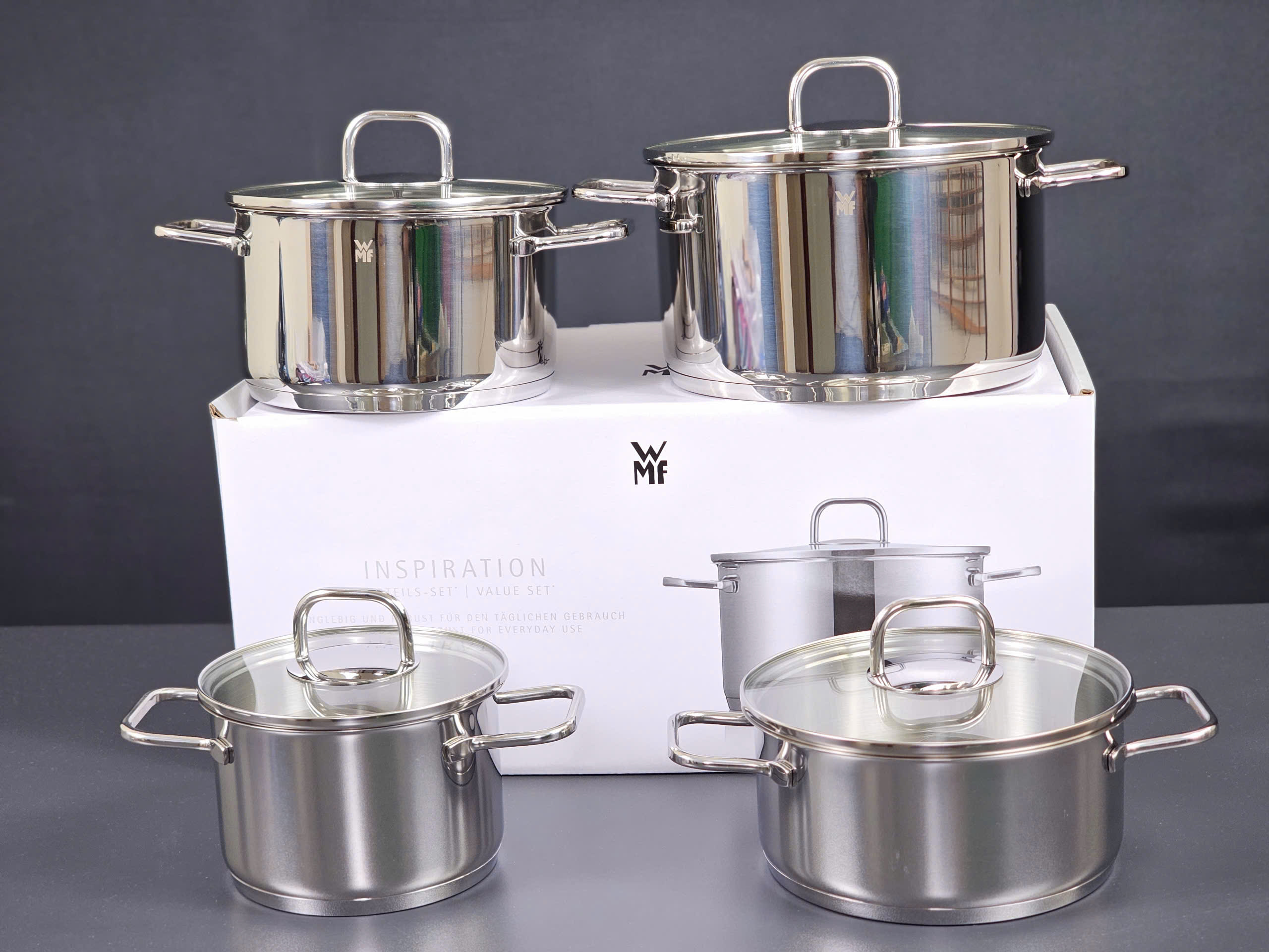 Bộ nồi WMF inspiration 4 món vung kính Hàng chính hãng