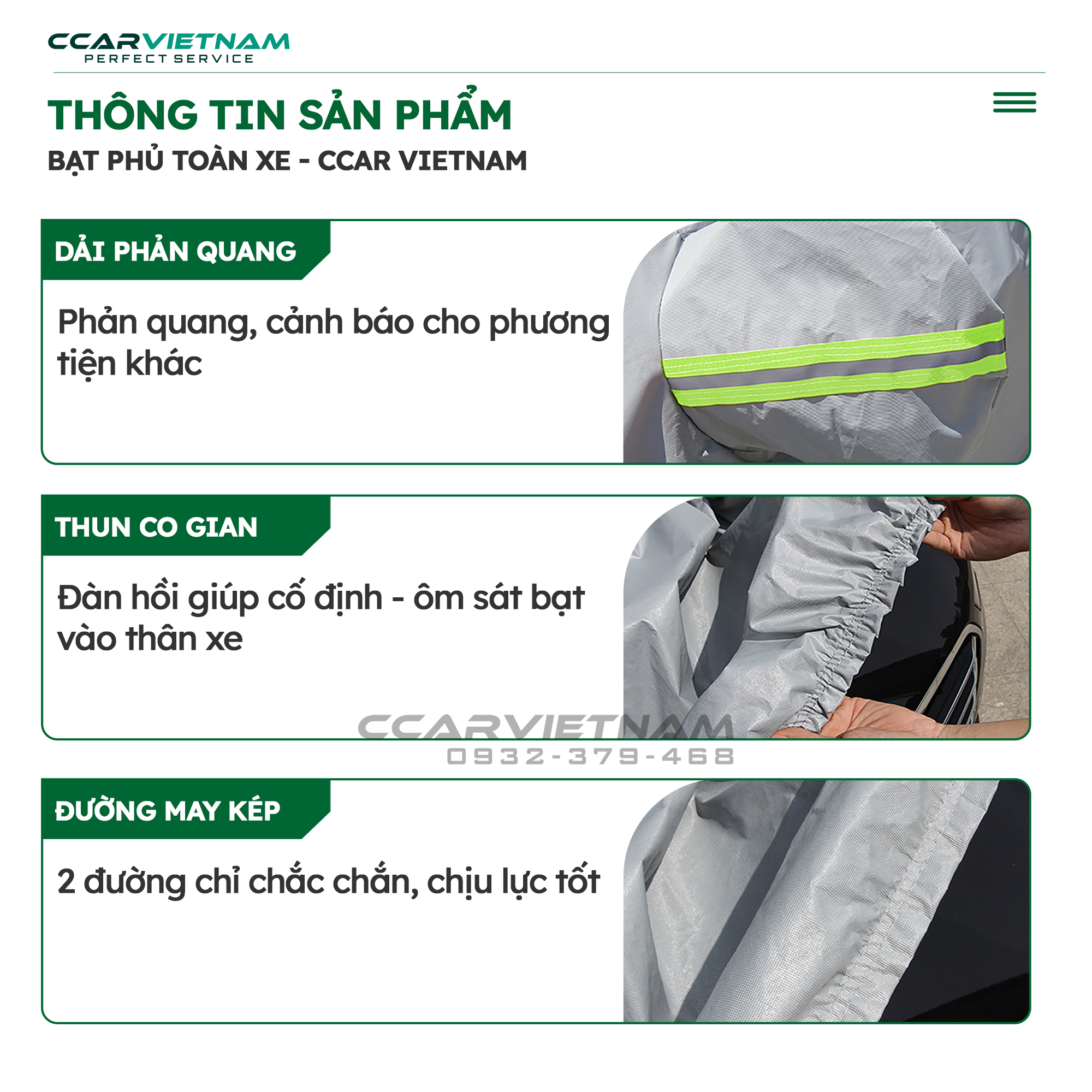 Bạt Che Ô Tô 5 Chỗ, 7 Chỗ Xe Con 4 Chỗ Chất Liệu Vải Dù Cao Cấp CCAR VIETNAM