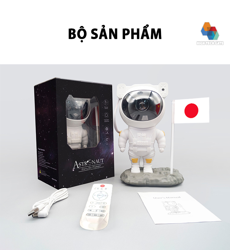 Đèn Chiếu Sao Nhà Du Hành CYKE Astronaut Có Kết Nối Bluetooth Chơi Nhạc Với Loa, Chiếu Trần Nhà Trang Trí, Chiếu Tường Decor, Có Điều Khiển Cầm Tay Tiện Lợi, Lắc Đầu Thông Minh Tùy Ý, Tặng Kèm Củ Sạc 10W