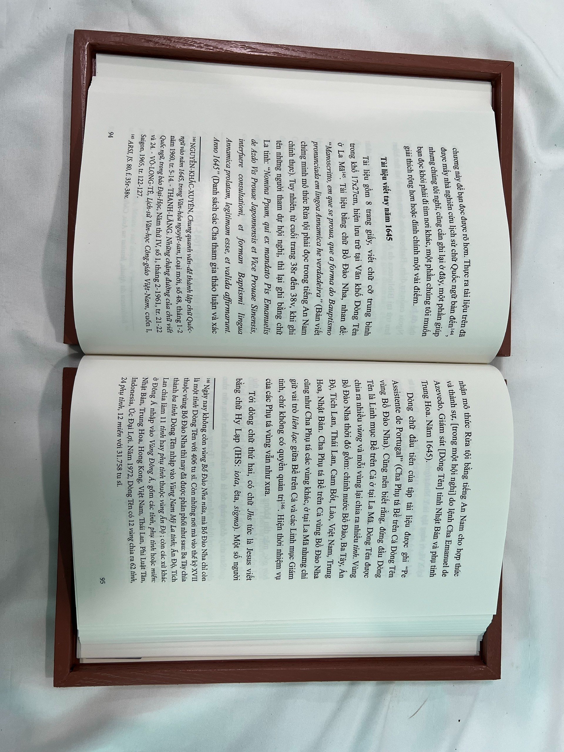 (Ấn bản đặc biệt sách S100) (Bìa gỗ hộp đựng trang trọng, giấy mỹ thuật) LỊCH SỬ CHỮ QUỐC NGỮ (1620-1659) - Đỗ Quang Chính - ThaiHaBooks