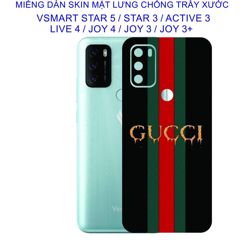 Miếng Dán Skin mặt lưng dành cho Vsmart Start 5 / Start 3 / Active 3 / live 4 / joy4 / joy3 / joy3+ chống trầy xước