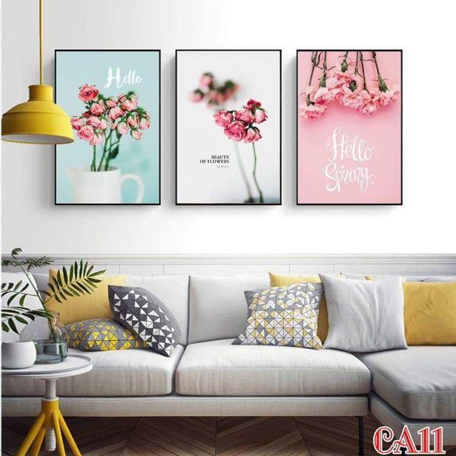 BỘ 3 TRANH TREO TƯỜNG PHONG CÁCH BẮC ÂU, IN TRÊN VẢI CANVAS CHẤT LƯỢNG CAO