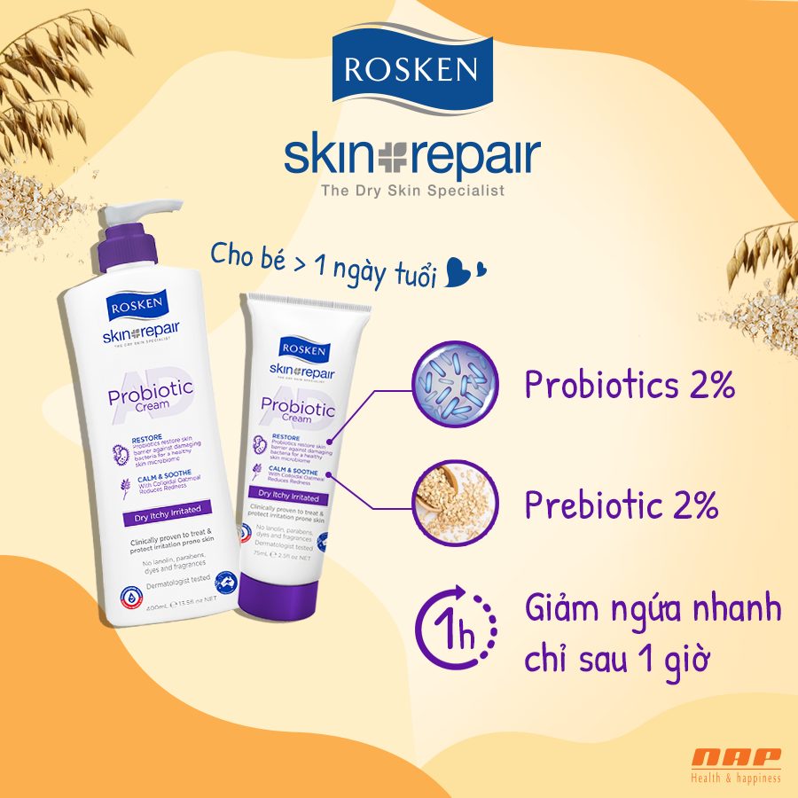 Kem chăm sóc da Rosken AD Probiotic cream 75ml