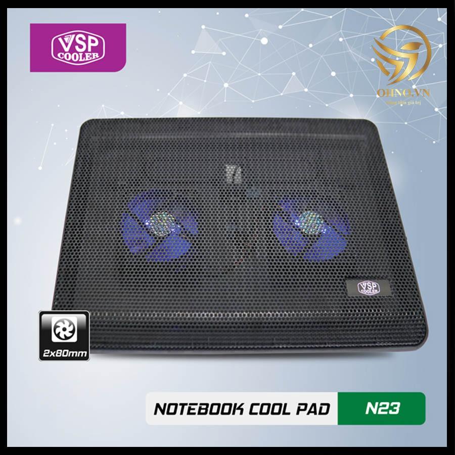 Đế Quạt Tản Nhiệt Laptop N23 2 Fan Quạt Làm Mát Laptop Đế Quạt Hút Gió Máy Tính