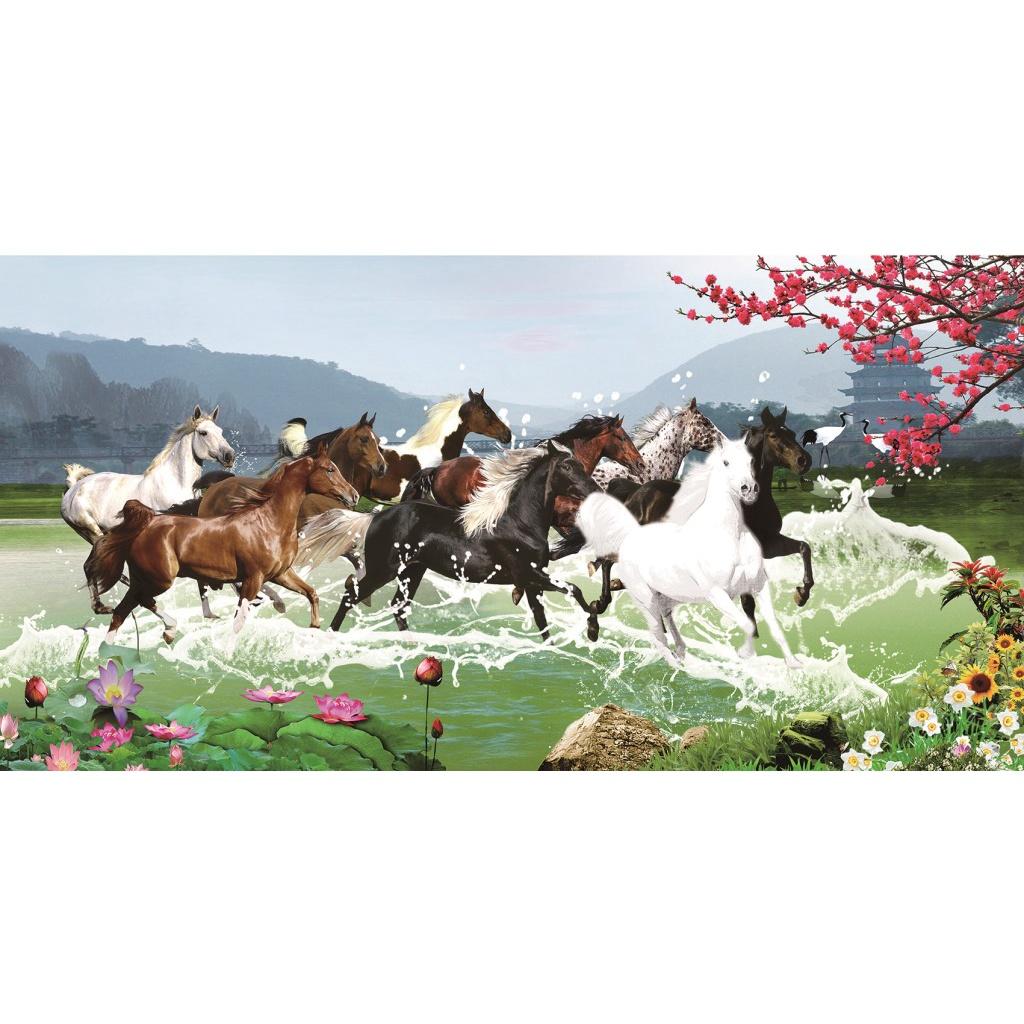 Tranh dán tường 3D Mã Đáo Thành Công - Tranh dán tường Bát Mã