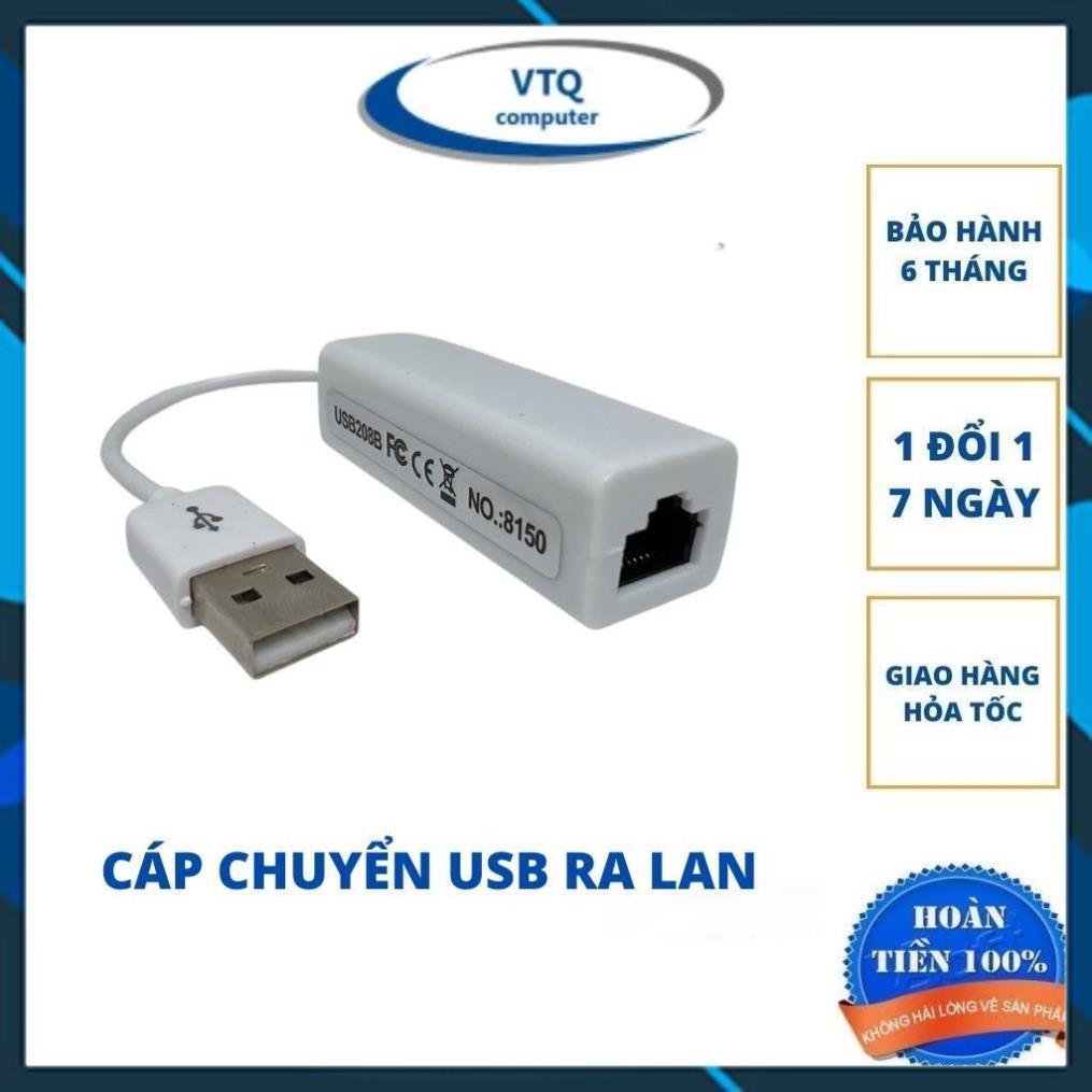 Cáp chuyển usb ra lan, usb to lan rj45 chuẩn 2.0.vtq.computer