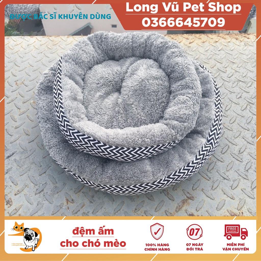 Giường Nệm Ổ nằm ngủ nhà cho chó mèo giá rẻ màu xám siêu sạch