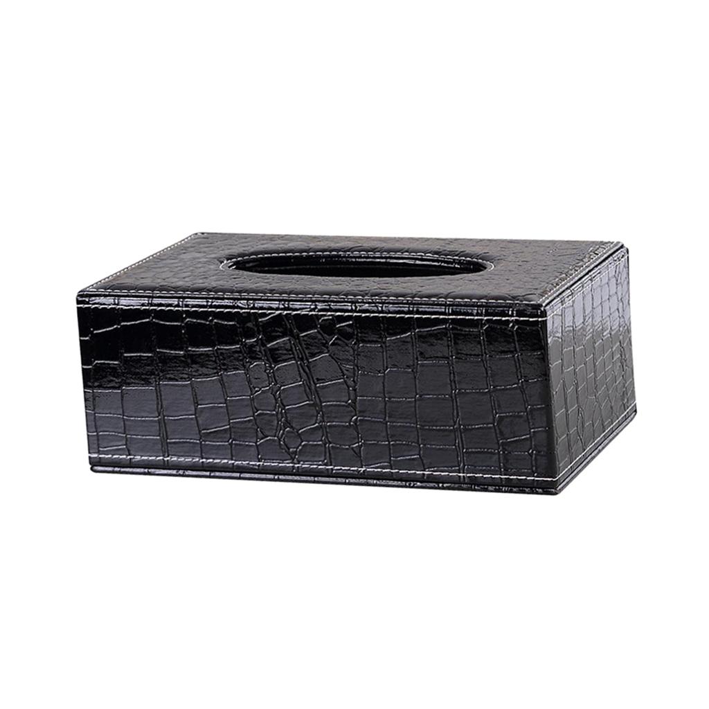 Crocodile Print Napkin Holder Leather Tissue Box Car Paper Storage Container