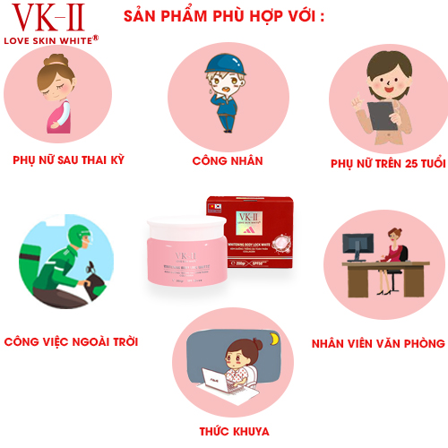 Kem Body Dưỡng Trắng Da Collagen 200g VK II