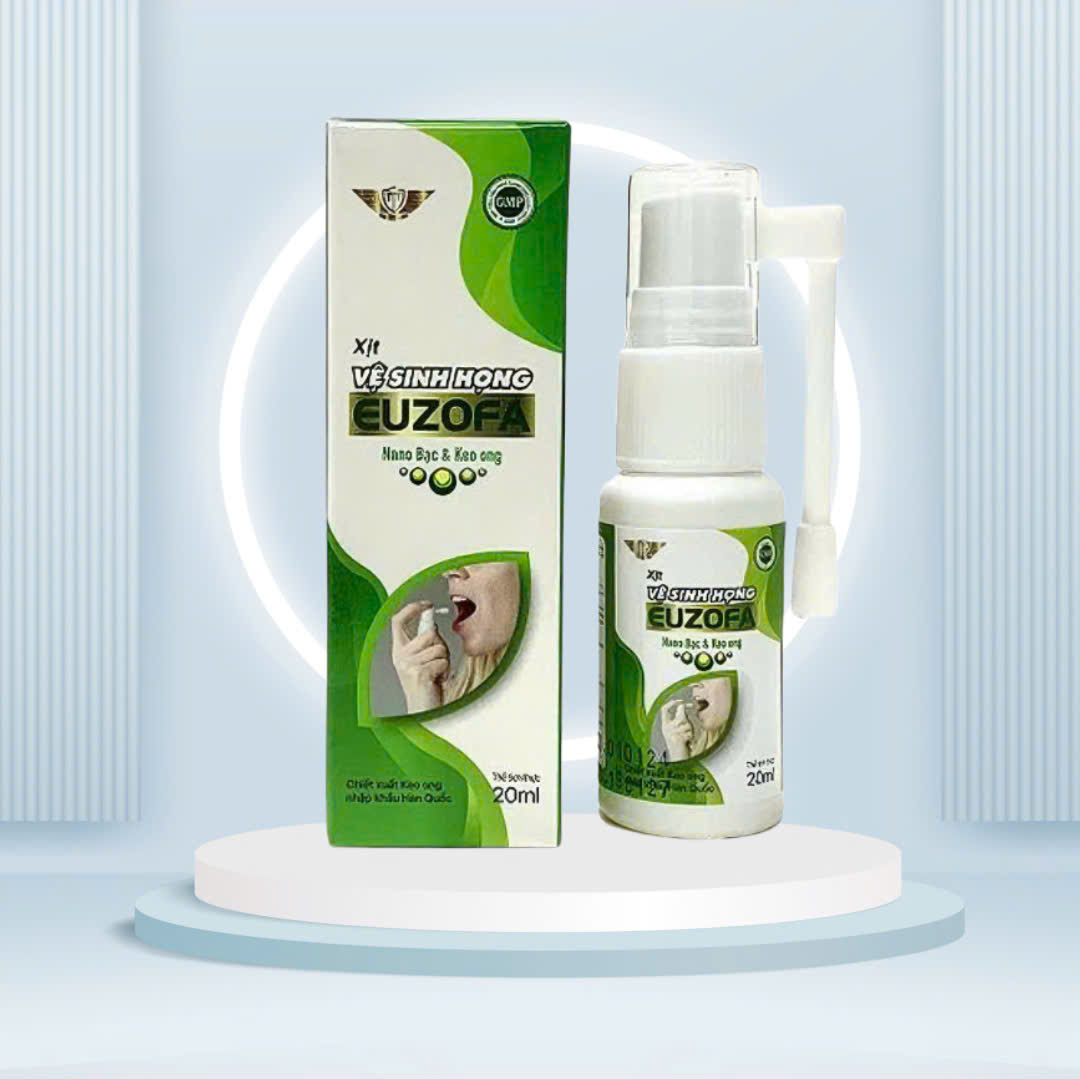 Xịt vệ sinh họng euzofa Kingphar , chai 20ml , giảm ho, đau rát họng, khan tiếng