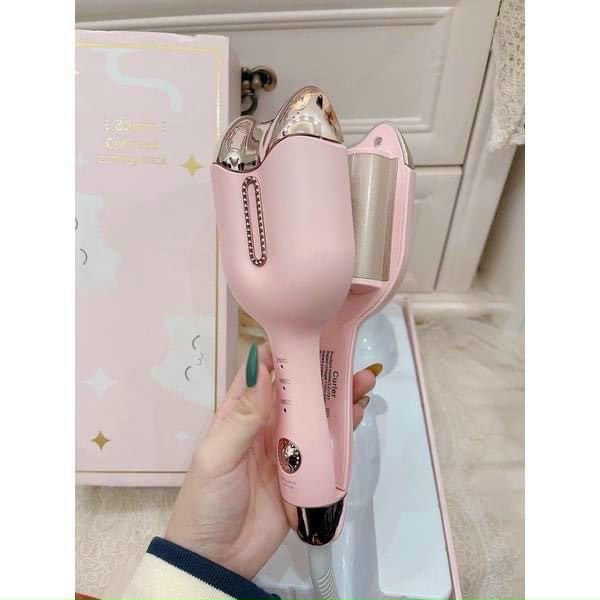 Máy Uốn Tóc Gợn Sóng Xoăn Size 32mm Máy Bấm Tóc Hình Móng Vuốt Mèo Dễ Thương