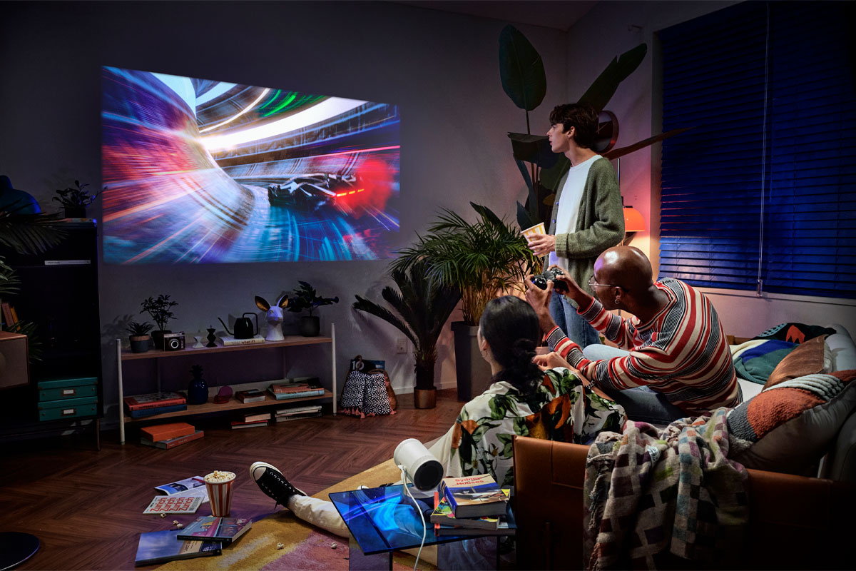 Máy chiếu Smart TV Samsung 100 inch bỏ túi The Freestyle - SP-LSP3BLAXXV