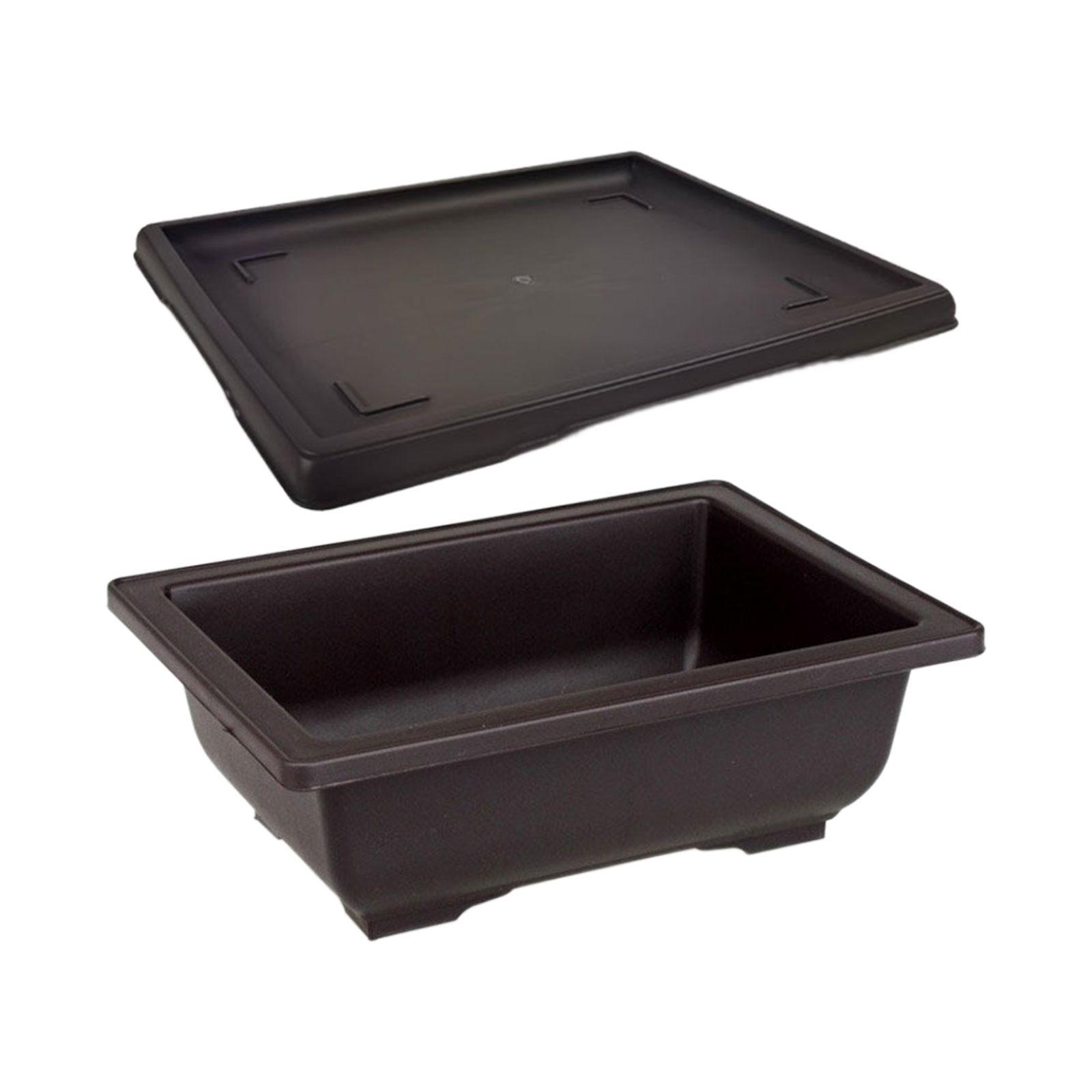 Training Pots with Tray Flowerpots Potted Sturdy Plants Growing Pot Bonsai Training Pots Multifunction Large for Office Table Indoor Balcony