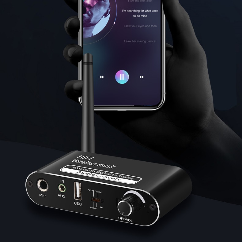 SOAIY Bộ Chuyển Đổi Âm Thanh DAC HIFI Bluetooth T02 (Hỗ Trợ Cổng Optical) - Hàng Nhập Khẩu