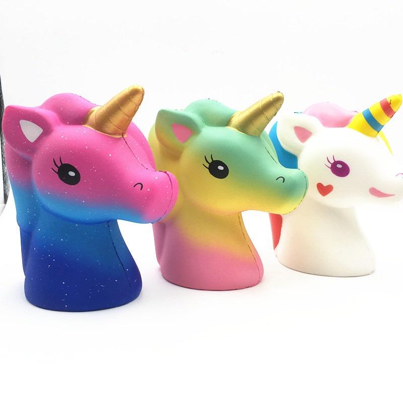 Squishy Lớn JUMBO Hình ngựa 1 sừng khổng lồ màu xanh dương Đồ Chơi Xốp Giảm Stress Hình mềm mịn dễ Thương đàn hồi Cho Bé