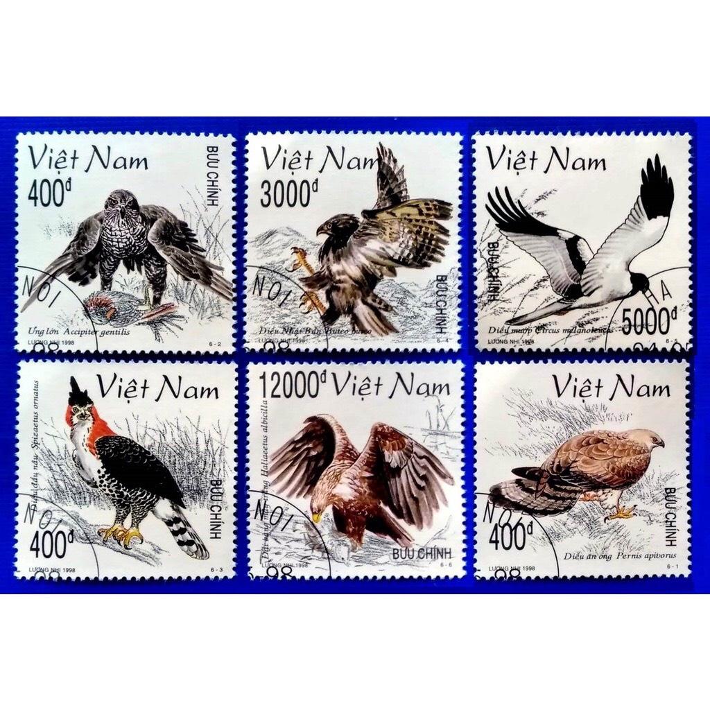 Tem sưu tập Tem CTO Việt Nam Chim dữ Châu á 1998
