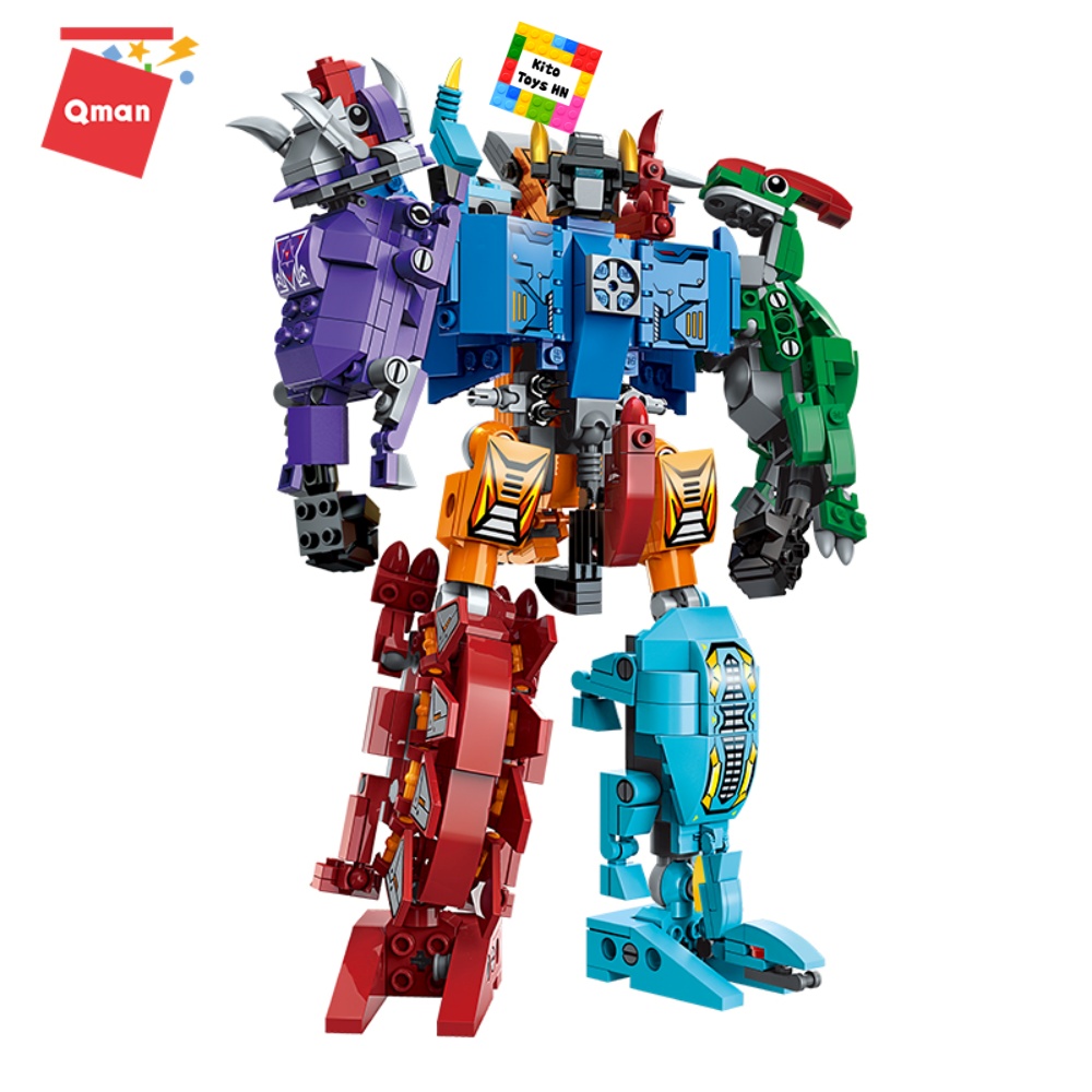 Bộ Lắp Ghép Đồ Chơi Qman 1414 Robot Người Máy Khủng Long 456 Mảnh Ghép Cho Trẻ Từ 6 Tuổi
