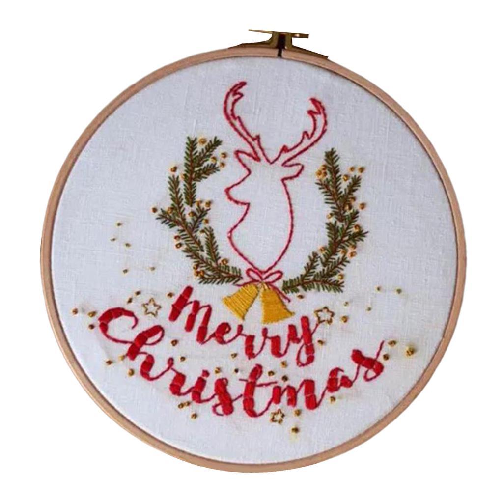 Stitch Kits for Beginner Embroidery Xmas Home Decor Gift
