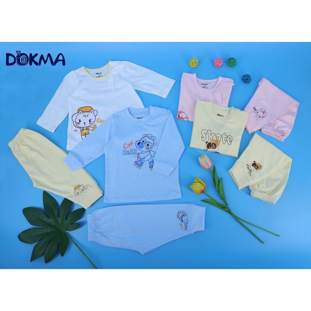 DB455 Bộ quần áo cài vai dài tay Dokma (6-18M