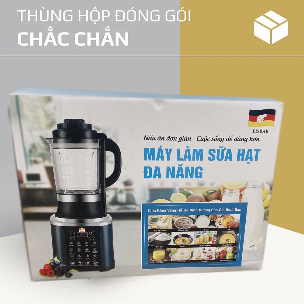 Máy làm sữa hạt đa năng 9in1 HÀNG CHÍNH HÃNG EISBAR EB-1858 Công suất 1800W, 1,75L