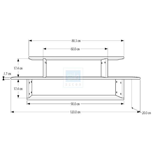 Kệ Gỗ Xếp Tầng Treo Tường Hiện Đại Juno Sofa CTKT502 KT 120 x 40 x 20cm