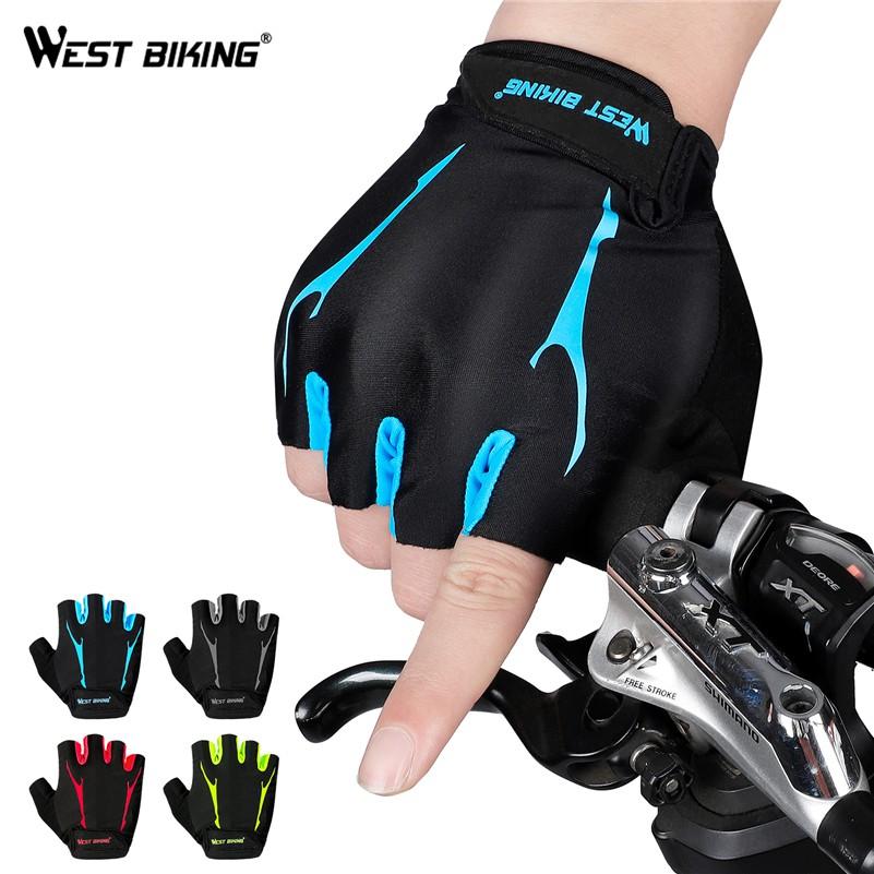 Găng Tay WEST BIKING Hở Ngón Cho Người Đi Xe Đạp Có Miếng Đệm Gel Chống Sốc Sử Dụng Được Cho Cả Nam Và Nữ