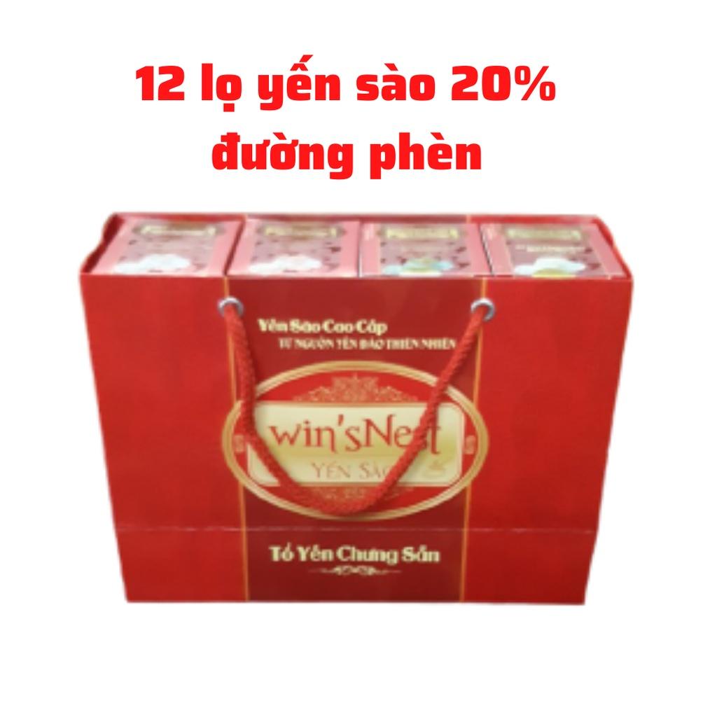 Combo 12 lọ Yến sào cao cấp win'sNest tổ yến chưng sẵn đường phèn 20% (70 ml/ lọ)