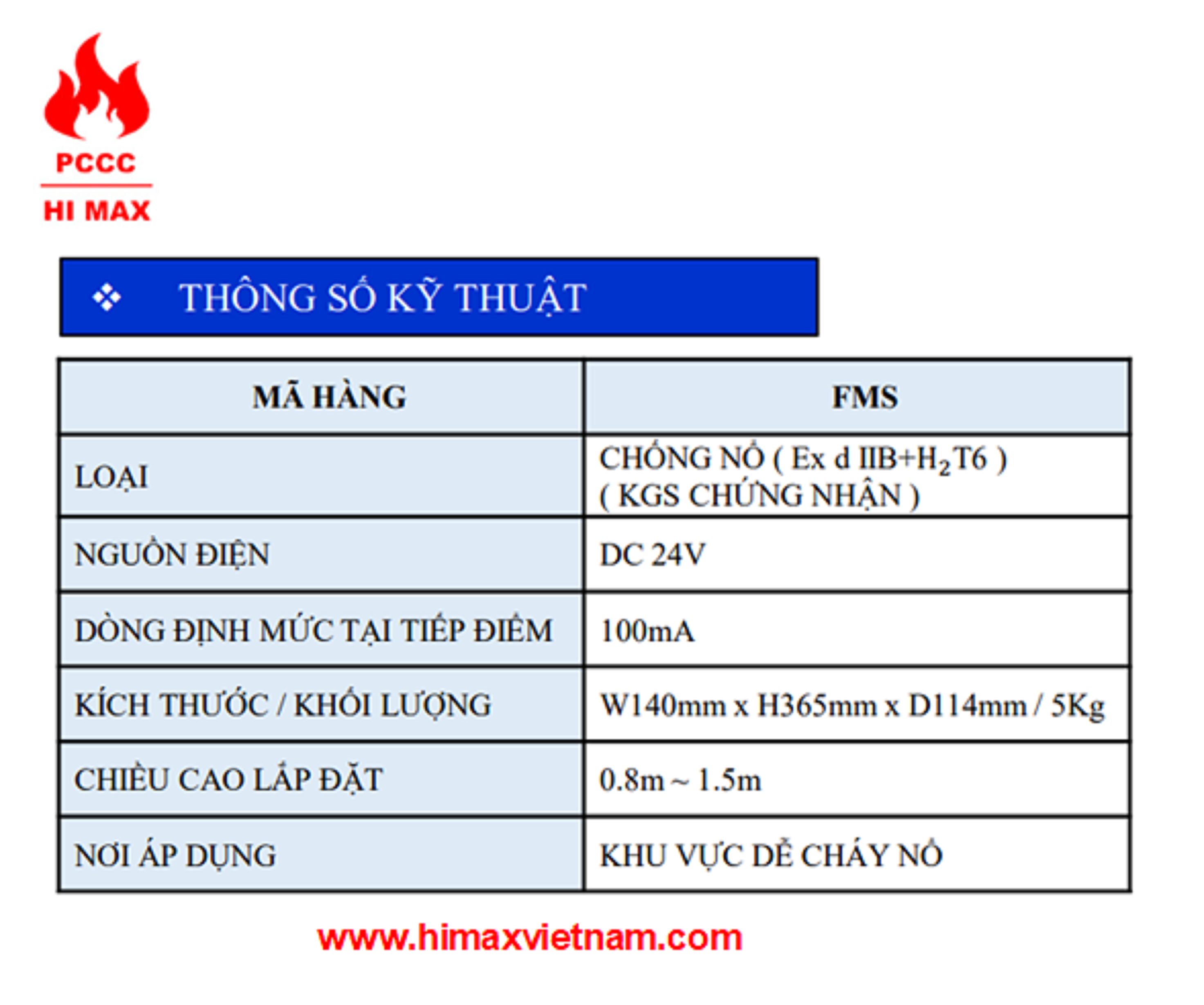 Nút ấn xả khí chống nổ hi max FMS