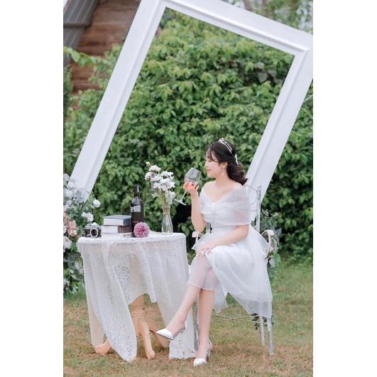 Váy tiệc 3 tầng trễ vai đính đá hàng loại 1 thiết kế Simee