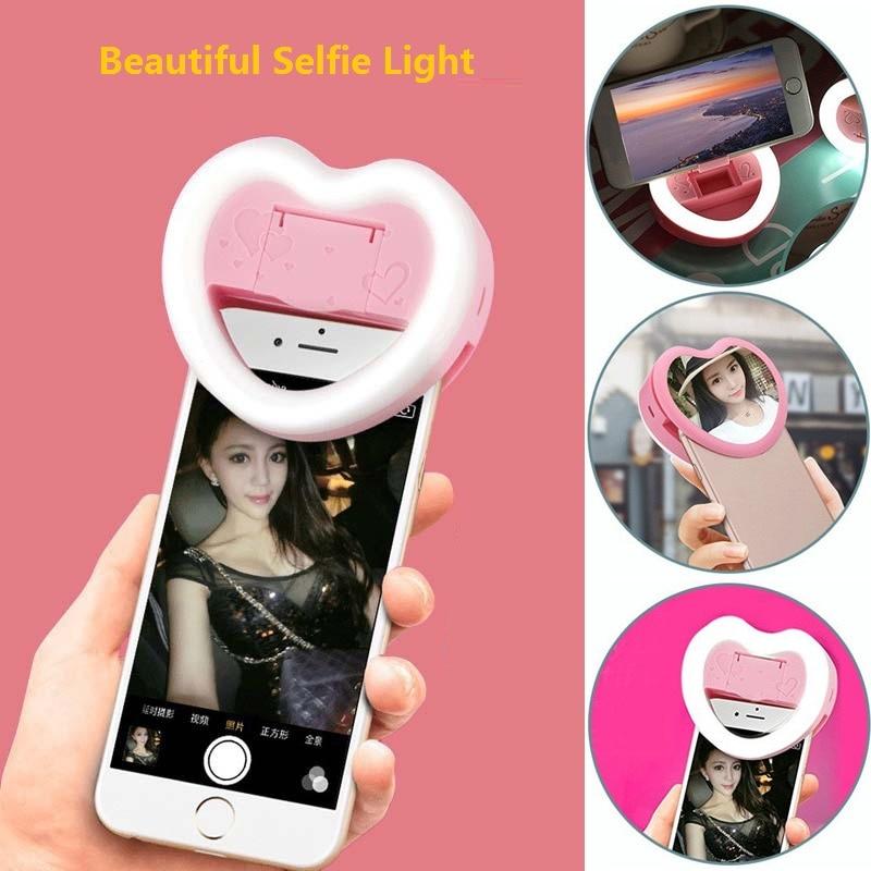 Đèn Led Tròn Kẹp Điện Thoại Hỗ Trợ Chụp Ảnh Selfie Có Thể Sạc Lại