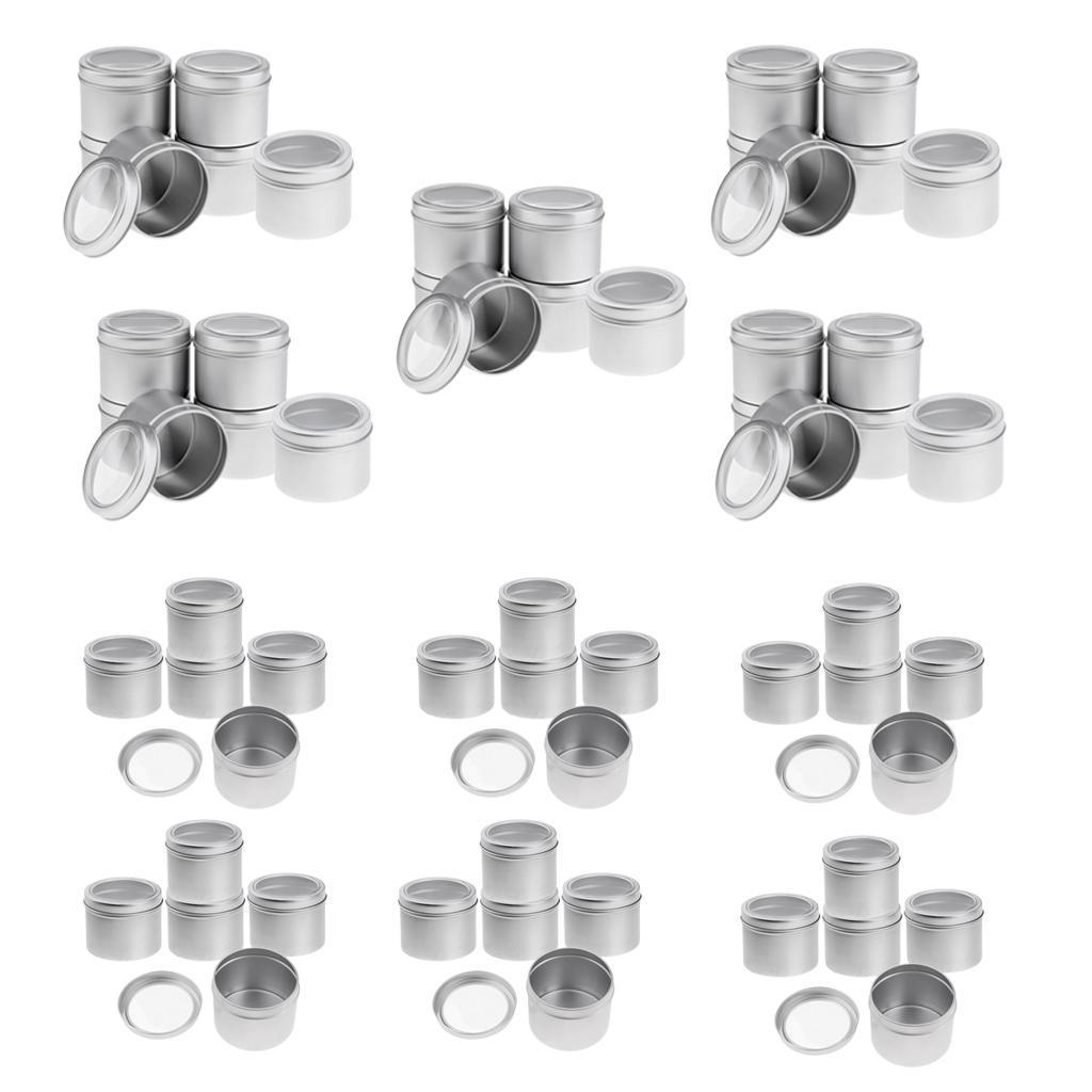 60pcs Aluminium Tin Lip Balm Tin Pots Cosmetic Cream Jar Bottle Containers
