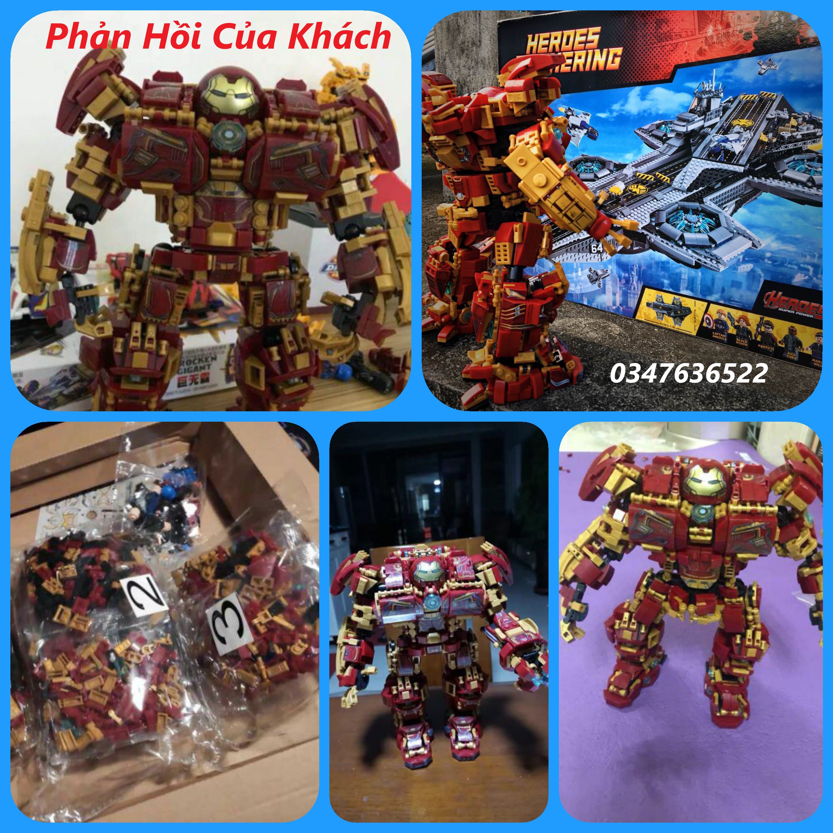 Bộ Đồ Chơi Lắp Ráp Xếp Hình Mô Hình Người Sắt, lắp ghép Hulkbuster, người sắt – SIÊU TO đồ chơi trẻ em