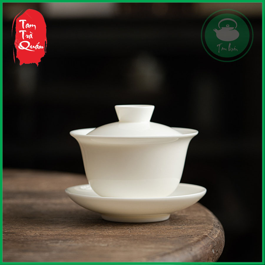 Chén khải sứ pha trà Dương Chi Ngọc 150ml