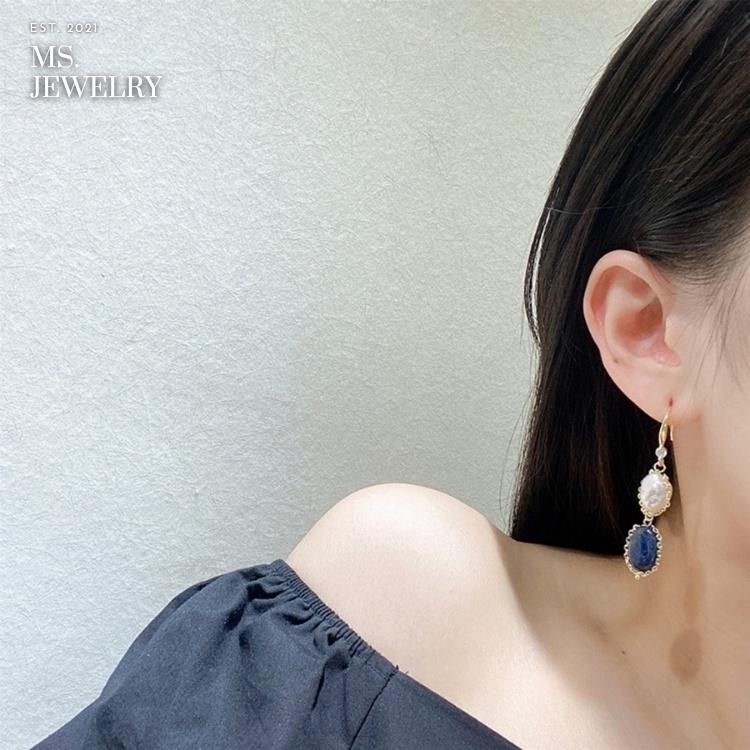 Khuyên Tai Bạc S925 Ms Jewelry Handmade Phong Cách Hàn Quốc