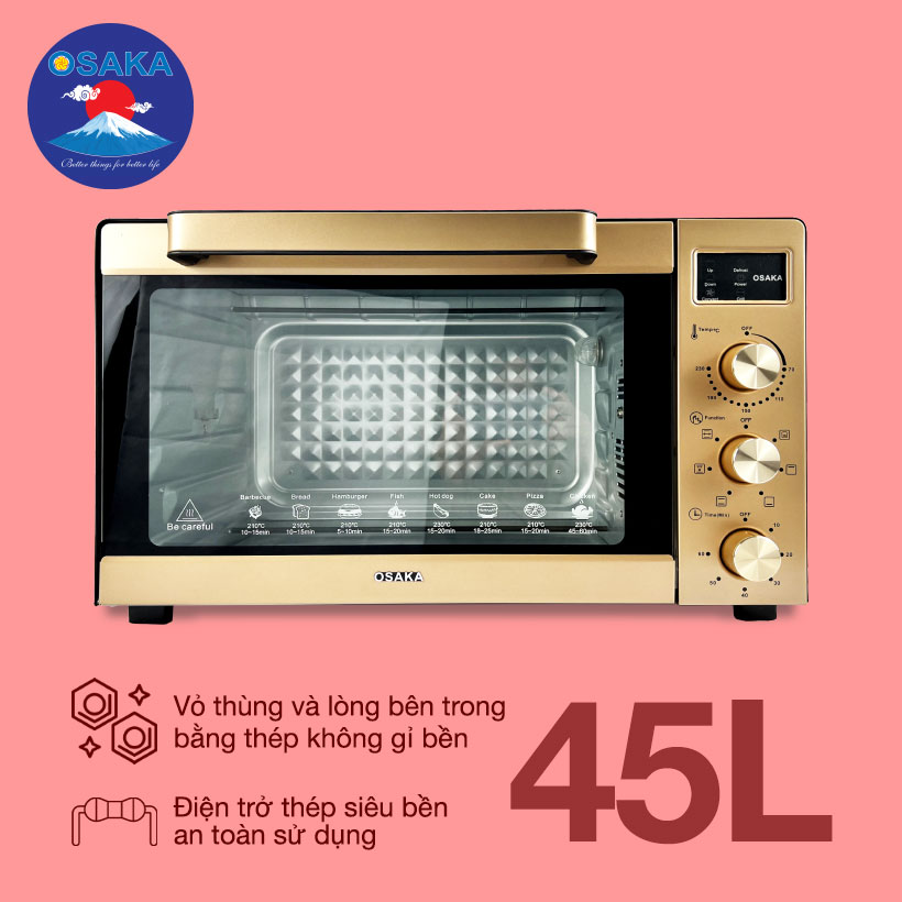 Lò Nướng Thùng Osaka TO45LB (45L) - Hàng Chính Hãng