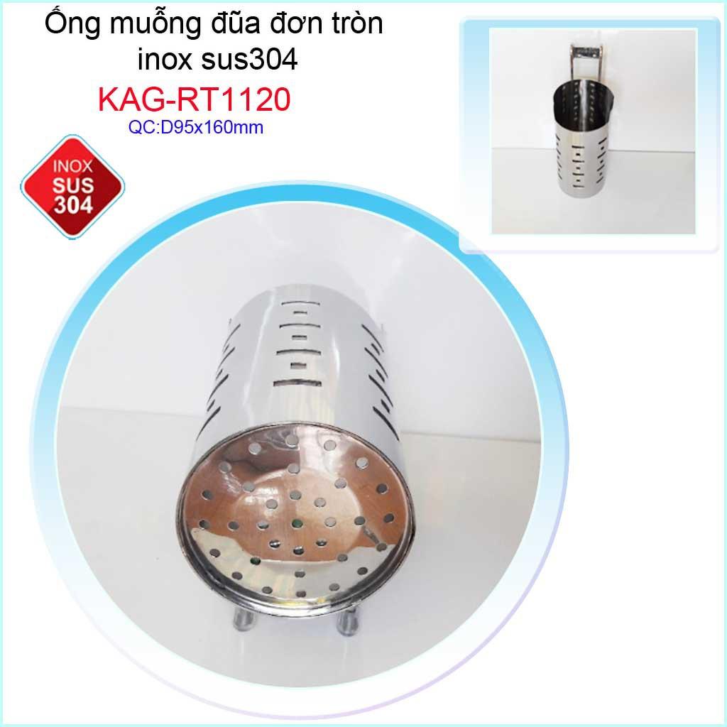 Ống đũa tròn KAG-RT1120, ống đựng muỗng đũa nĩa Inox SUS304 dập khuôn cao cấp sáng bóng bền bỉ theo thời gian