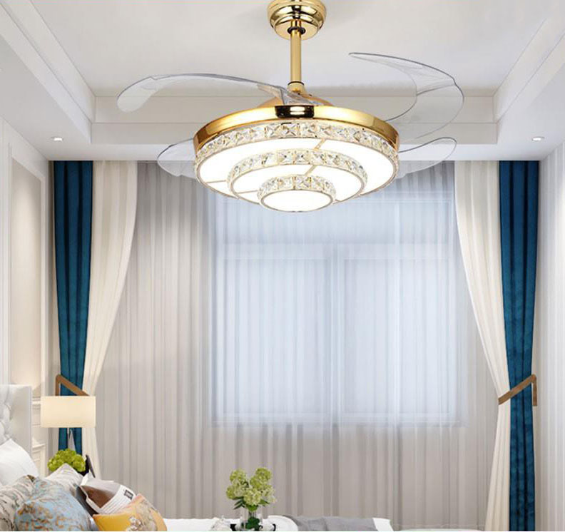 Đèn quạt trần SINER hiện đại, tiện dụng cánh cụp xòe với 3 chế độ ánh sáng