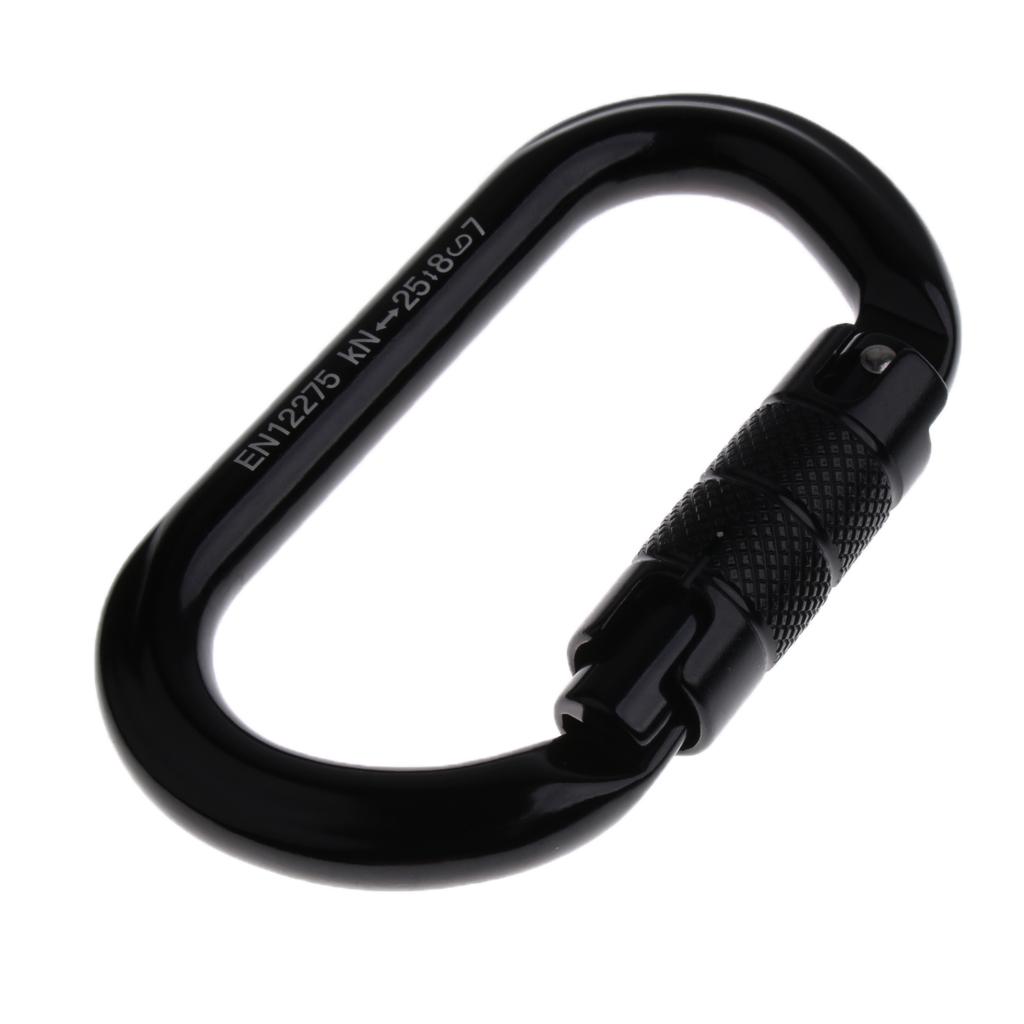 2Set Duty Carabiner Outdoor Rock Climbing Safety Screw Hook Buckle for 25KN