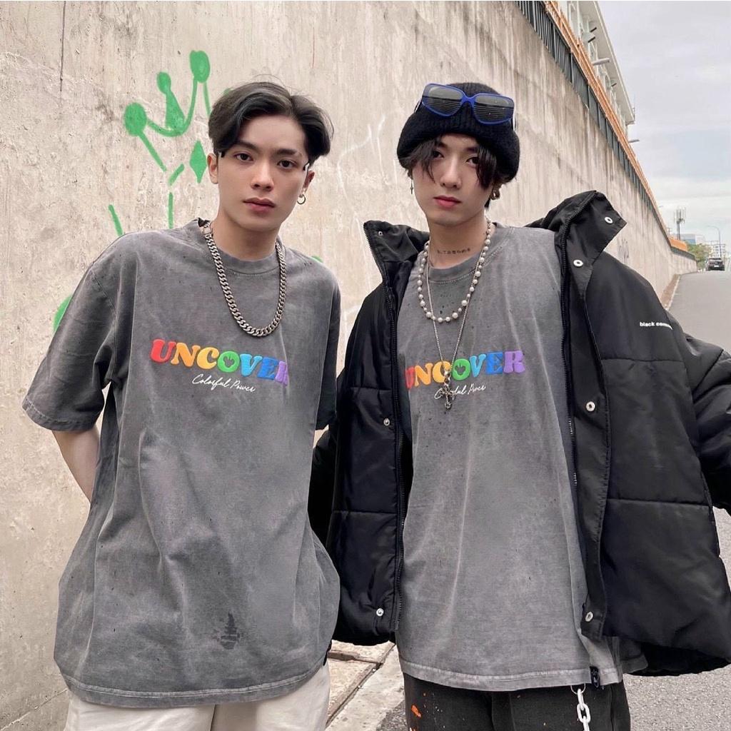 Áo Thun Nam Nữ Local Brand Uncover Wash Xám Tay Lỡ Oversize Unisex Full Mạc