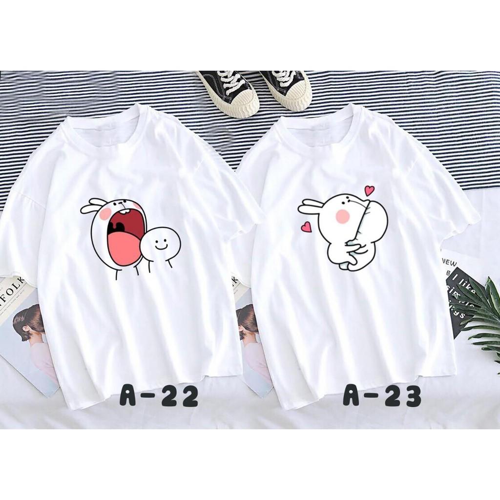Áo thun Cặp Đôi Nam Nữ Couple - ??? Có tay lỡ